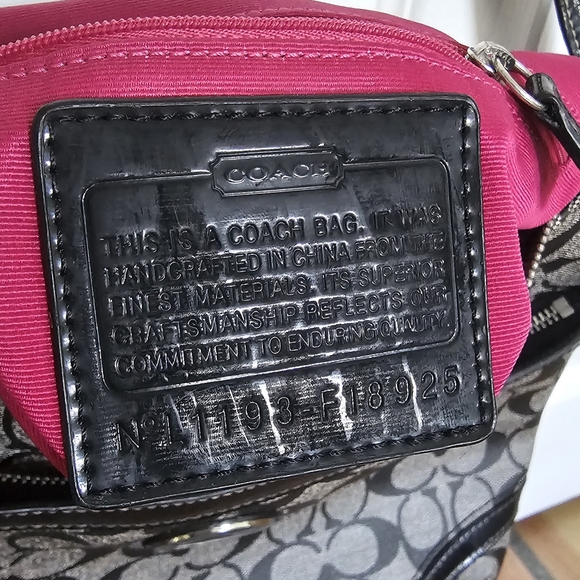 Coach purse , AUTHENTIC COACH K1193-F18925 HERITAGE BLACK/GRAY Bag Purse Tote - Picture 9 of 9